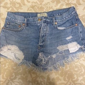 FP distressed jean shorts
